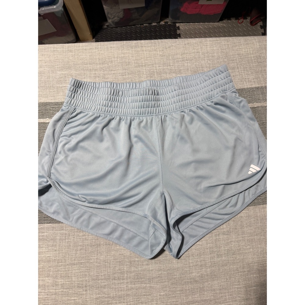 Adidas Womens Aeroready Running Shorts Light Blue Plus Size 1X Activewear